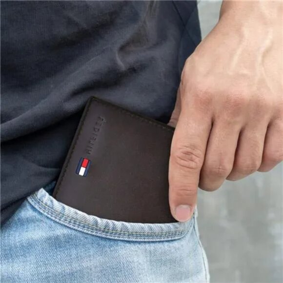 Men's Genuine Leather Passcase Wallet with Multiple Card Slots - British Brown - Picture 6 of 8